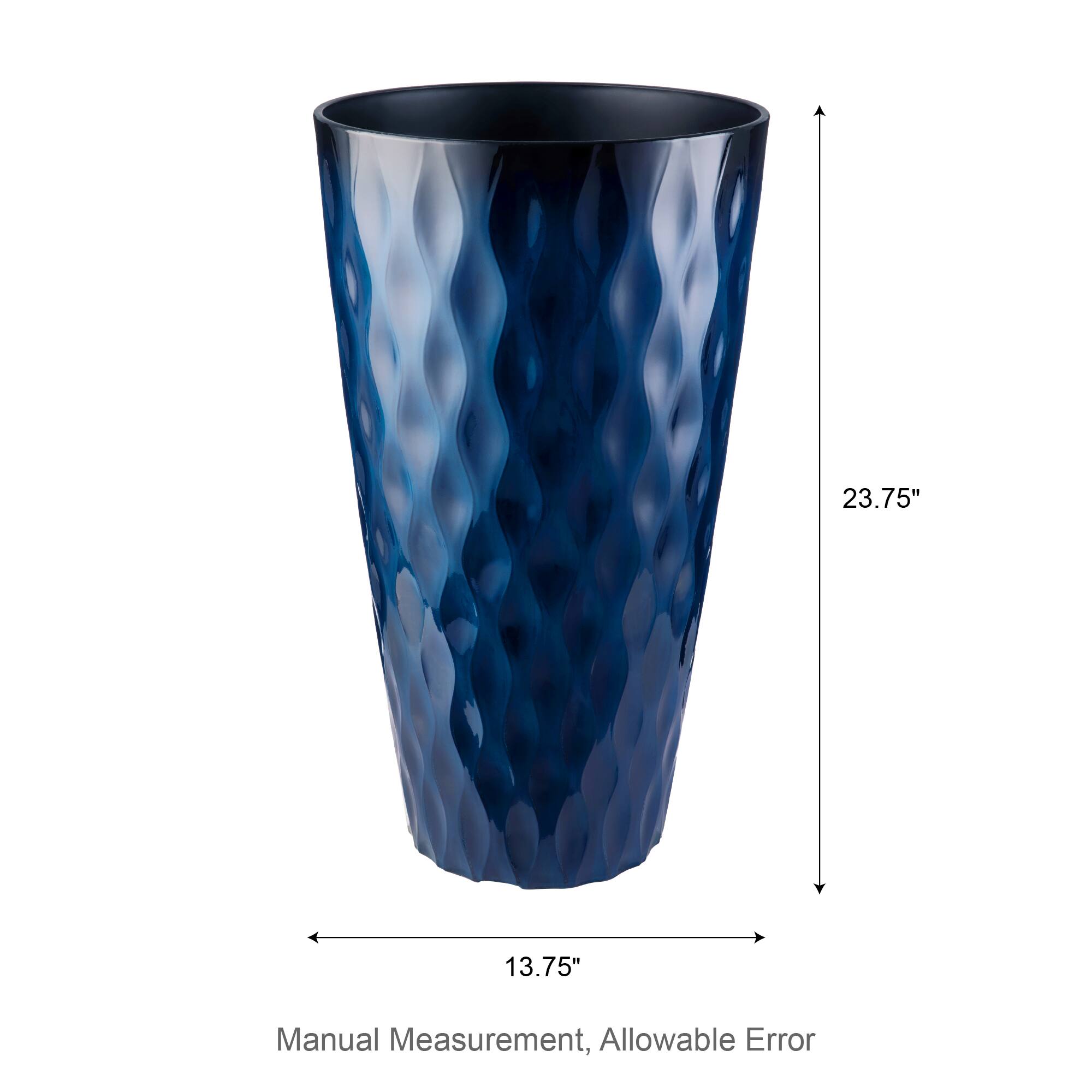 Glitzhome® 23.75" Oversized Wavy Texture Tall Plastic Planters